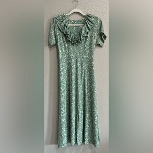 Vintage ELLEN ASHLEY Cottage Core Floral Dress -‎ Size 4 Romantic Ruffle 90s